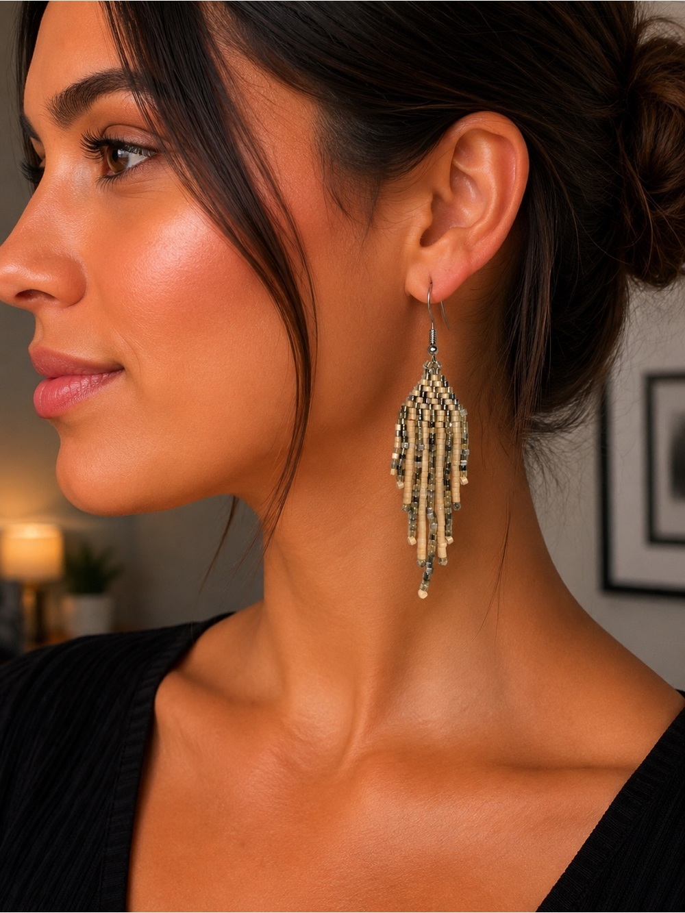 Elegant Beaded Dangle Earrings